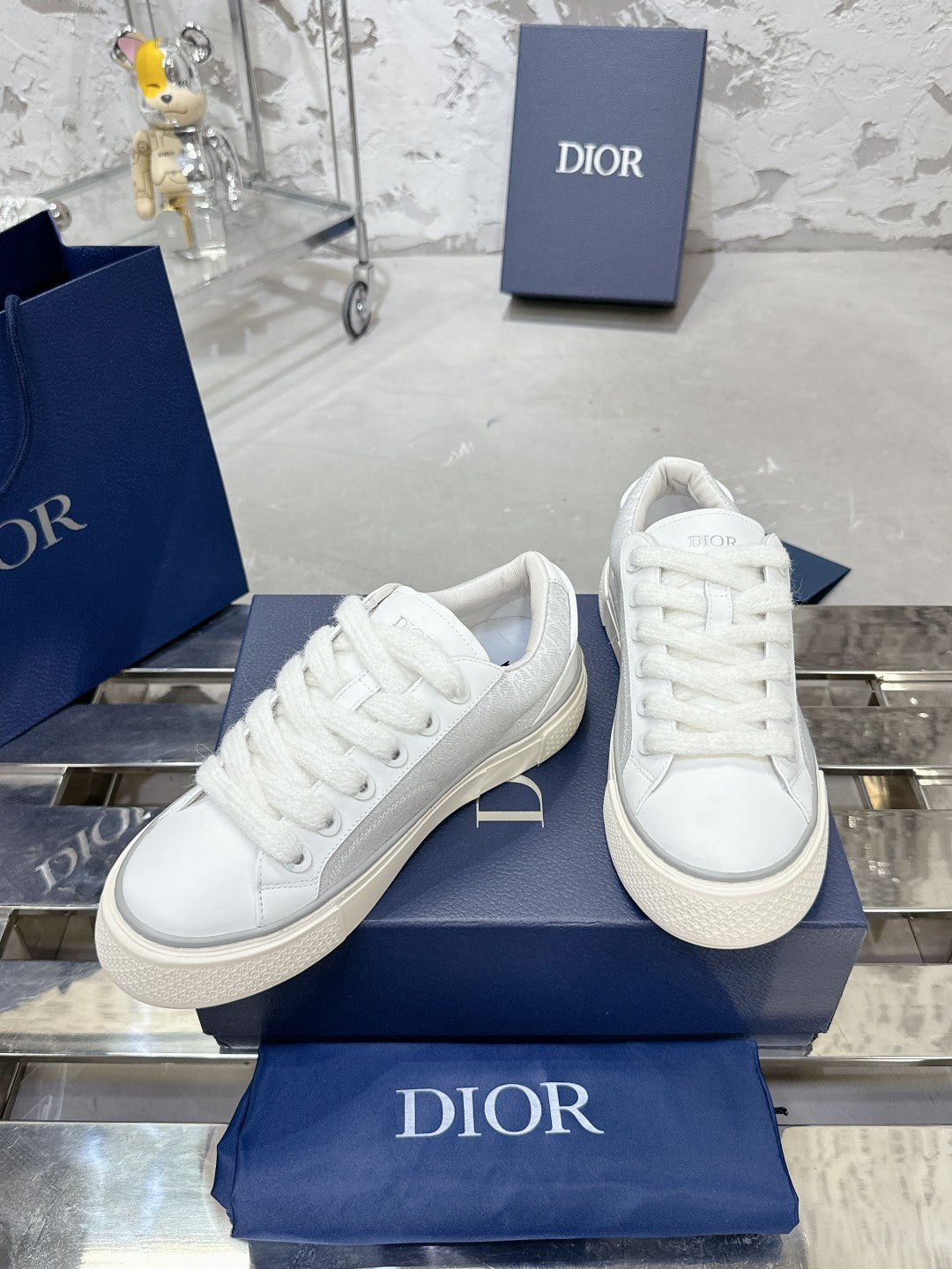B33 Sneaker 30mm Grey Mix White Monogram Calfskin  103964