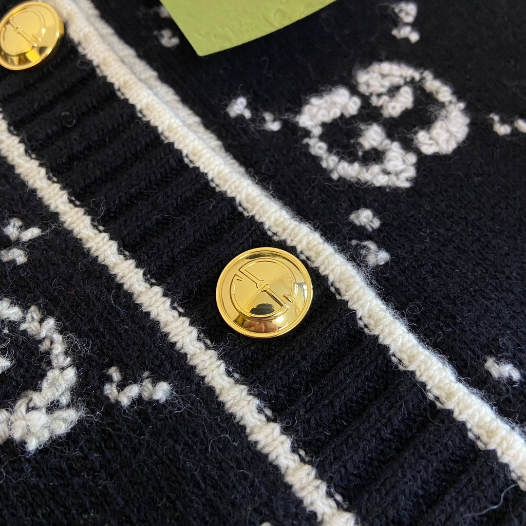 GG 25 Cardigan Black Cashmere 0017