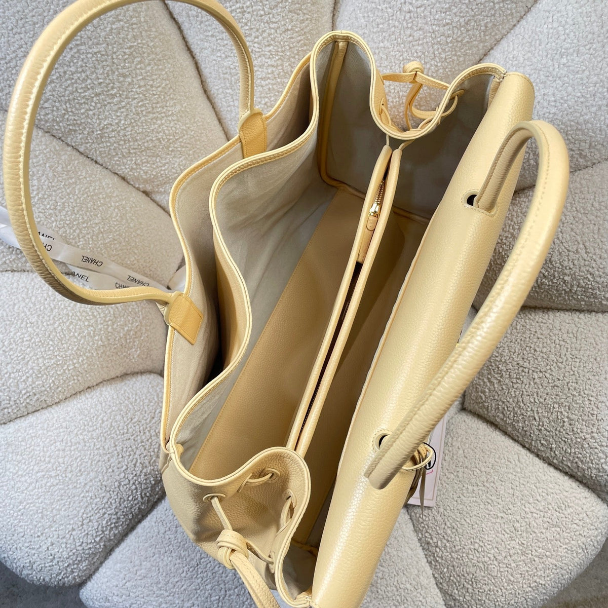 Chanel 2026 Shopping Bag 43cm Yellow Grained Calfskin 286312