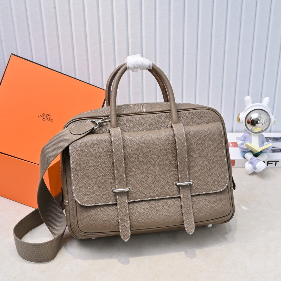 High-end Hermes 2026 Steve Briefcase 36cm Togo Leather