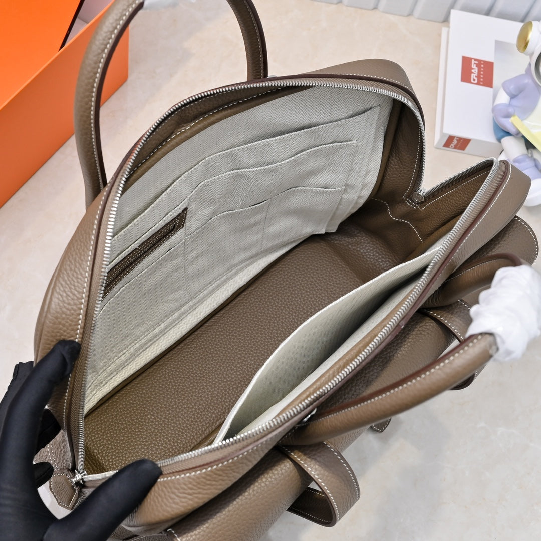 High-end Hermes 2026 Steve Briefcase 36cm Togo Leather