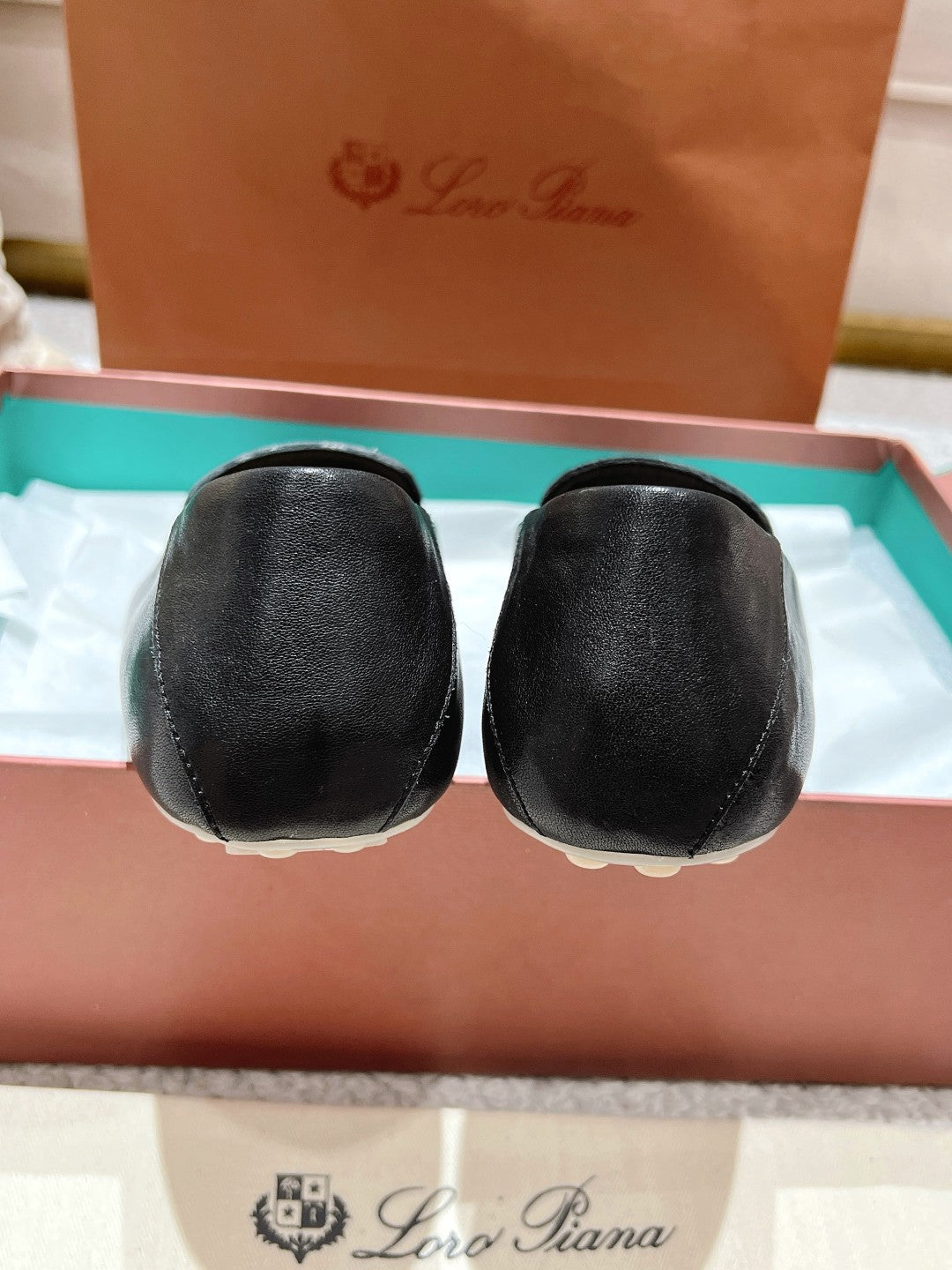 LP Dot sole walk mocassinown Black Leather 215006
