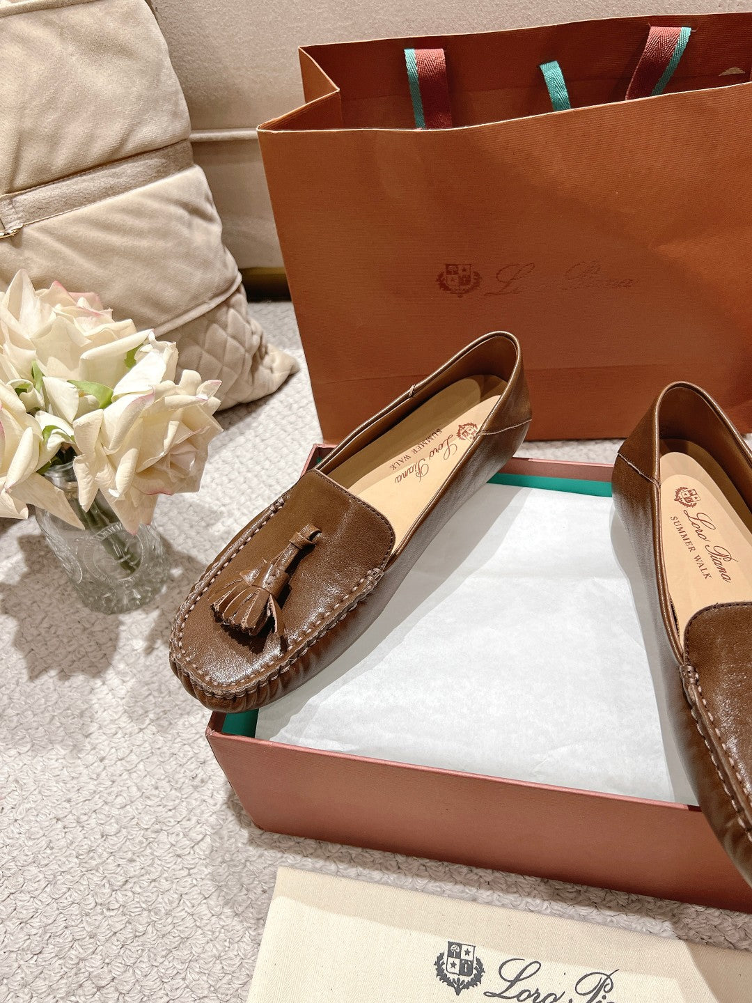 LP Dot sole walk mocassinown Chocolate Leather 215007