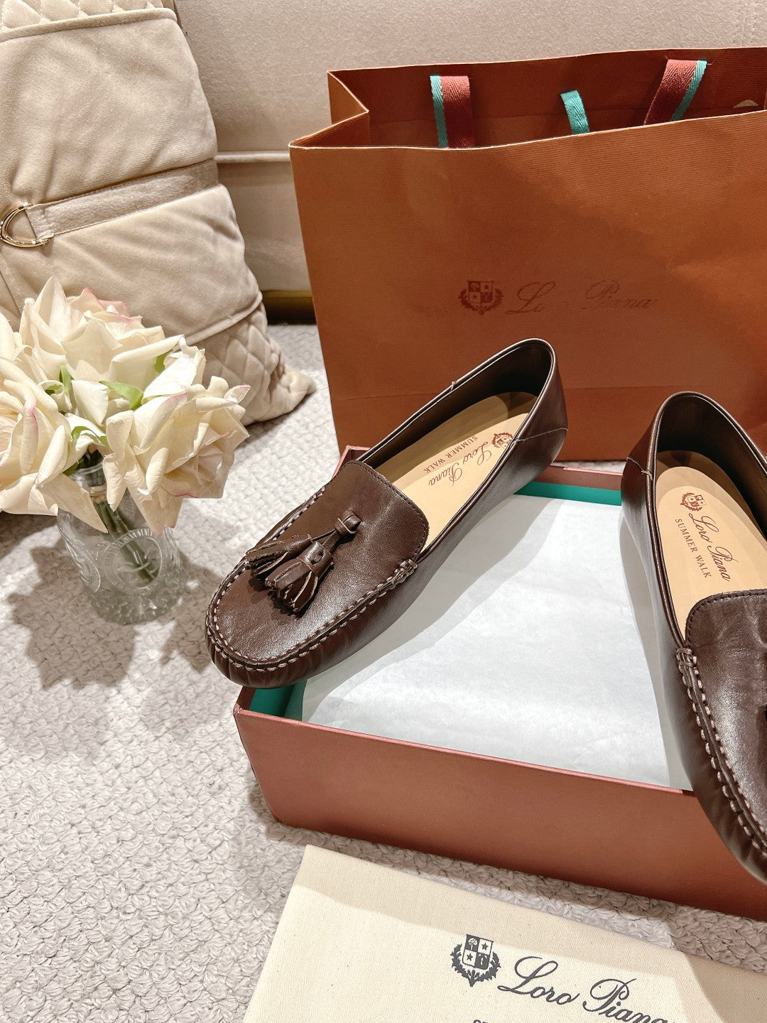 LP Dot sole walk mocassinown Syrup Brown Leather 215009
