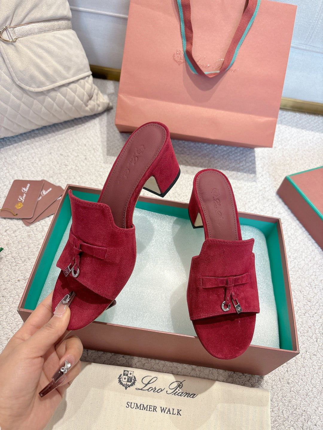 LP 25 Summer Charm Sandal 55 Dark Red Suede