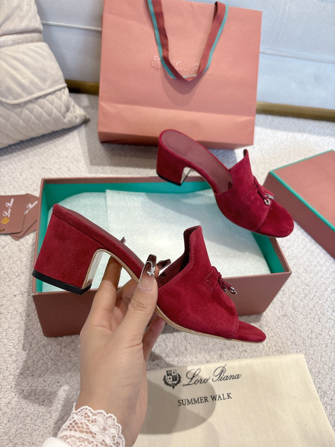 LP 25 Summer Charm Sandal 55 Burgundy Suede