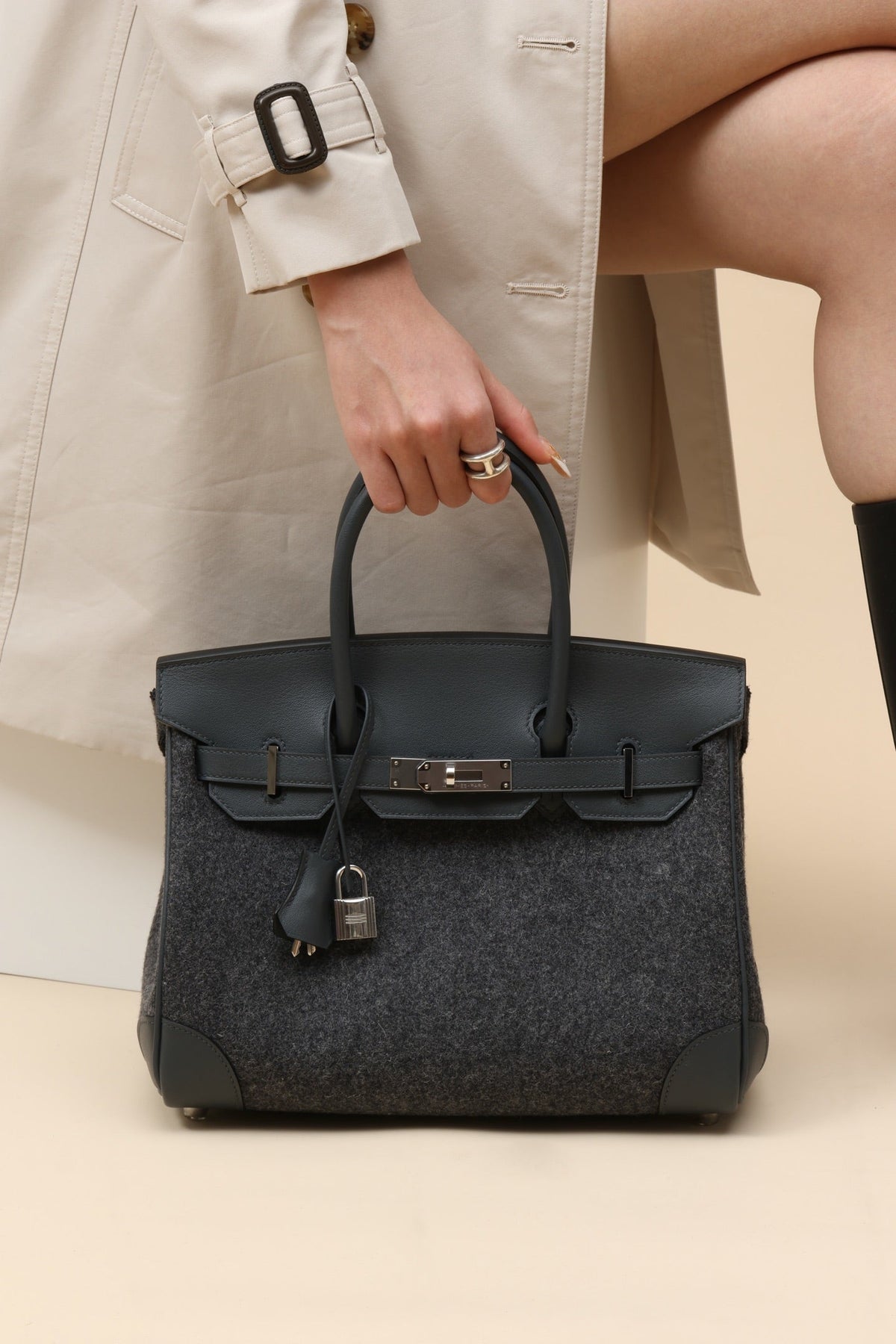 High-end Hermes 2026 Birkin 30cm Felt/Swift Leather