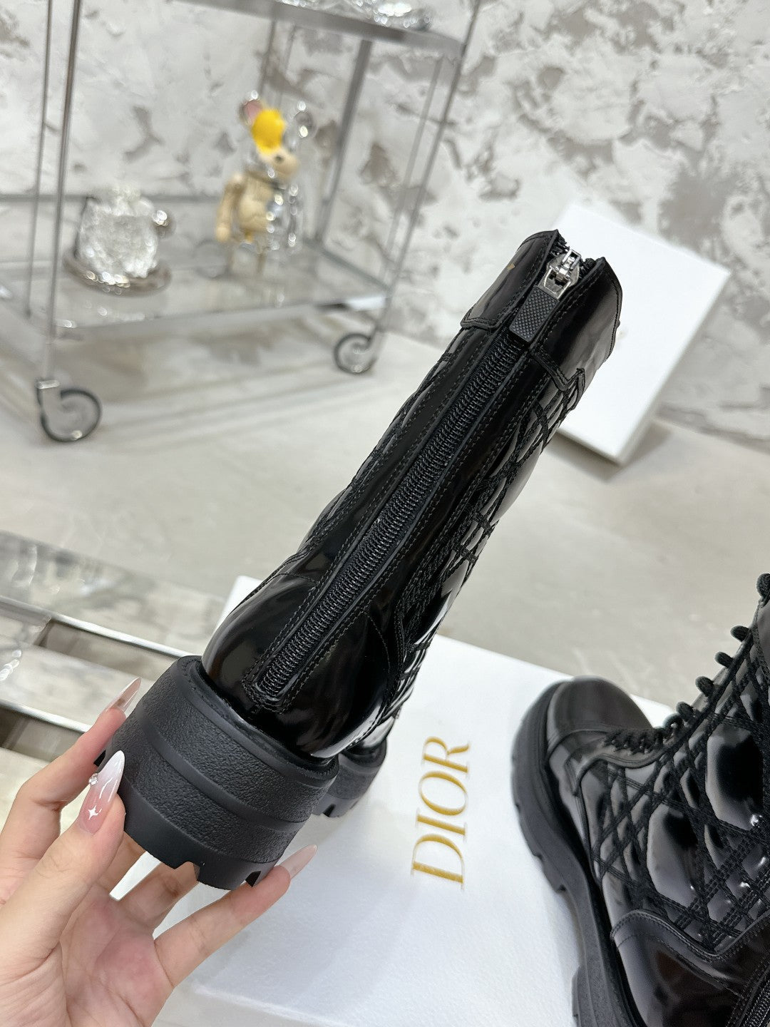 CD D-Unit Ankle Boot In Black Glossy Cowhide 100585