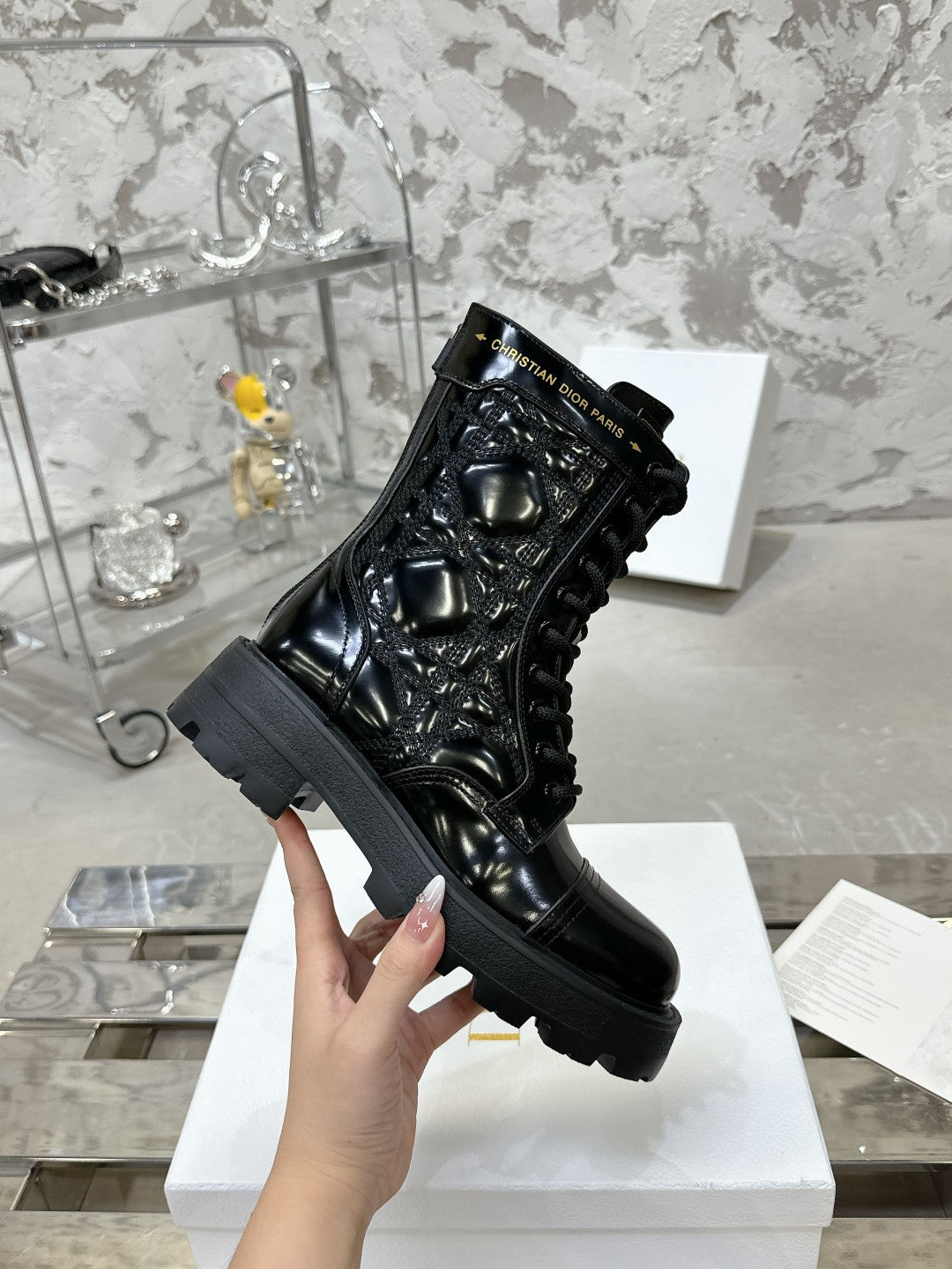CD D-Unit Ankle Boot In Black Glossy Cowhide 100585