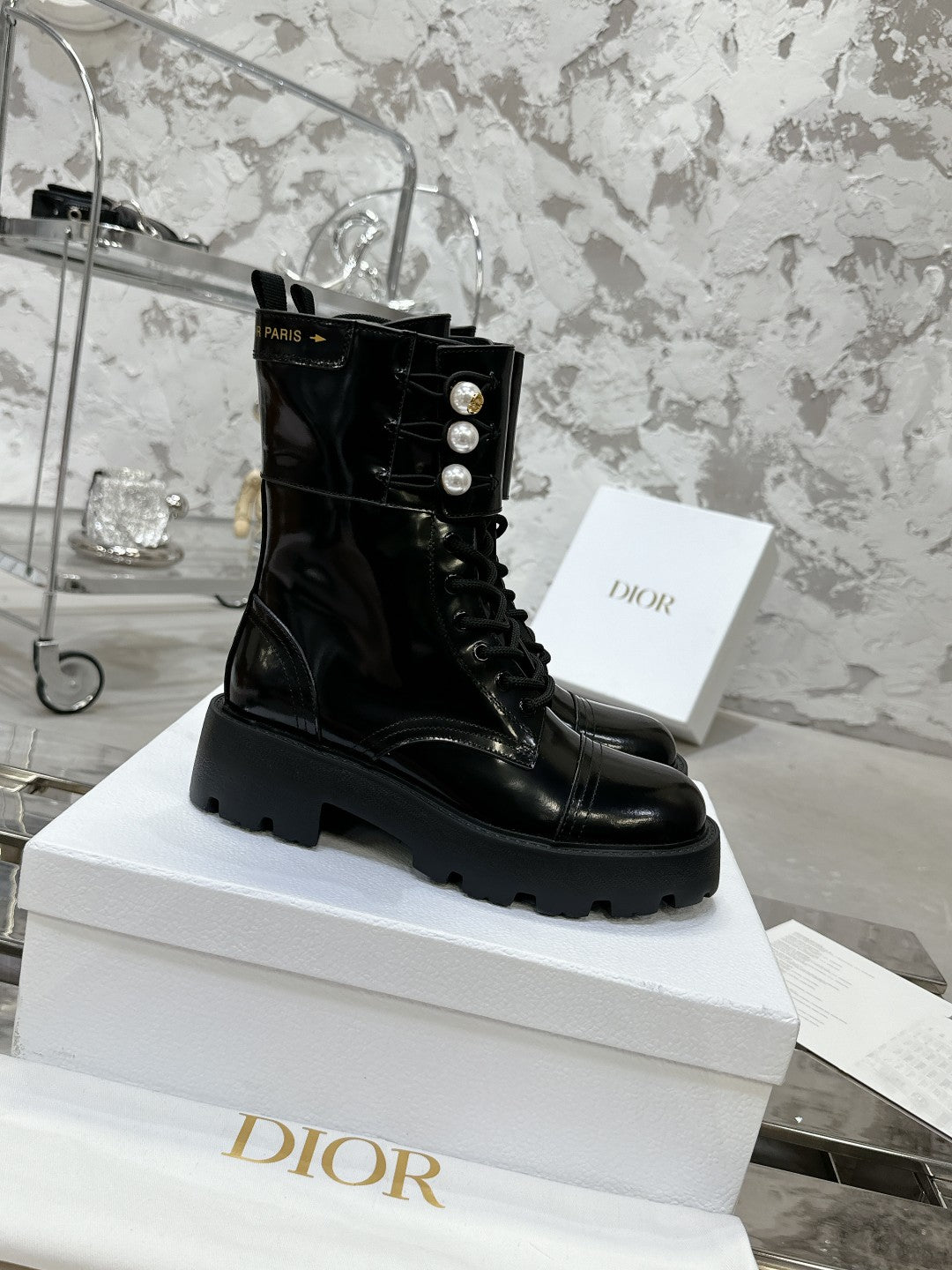 CD D-Strike Ankle Boot In Black Glossy Cowhide  100587