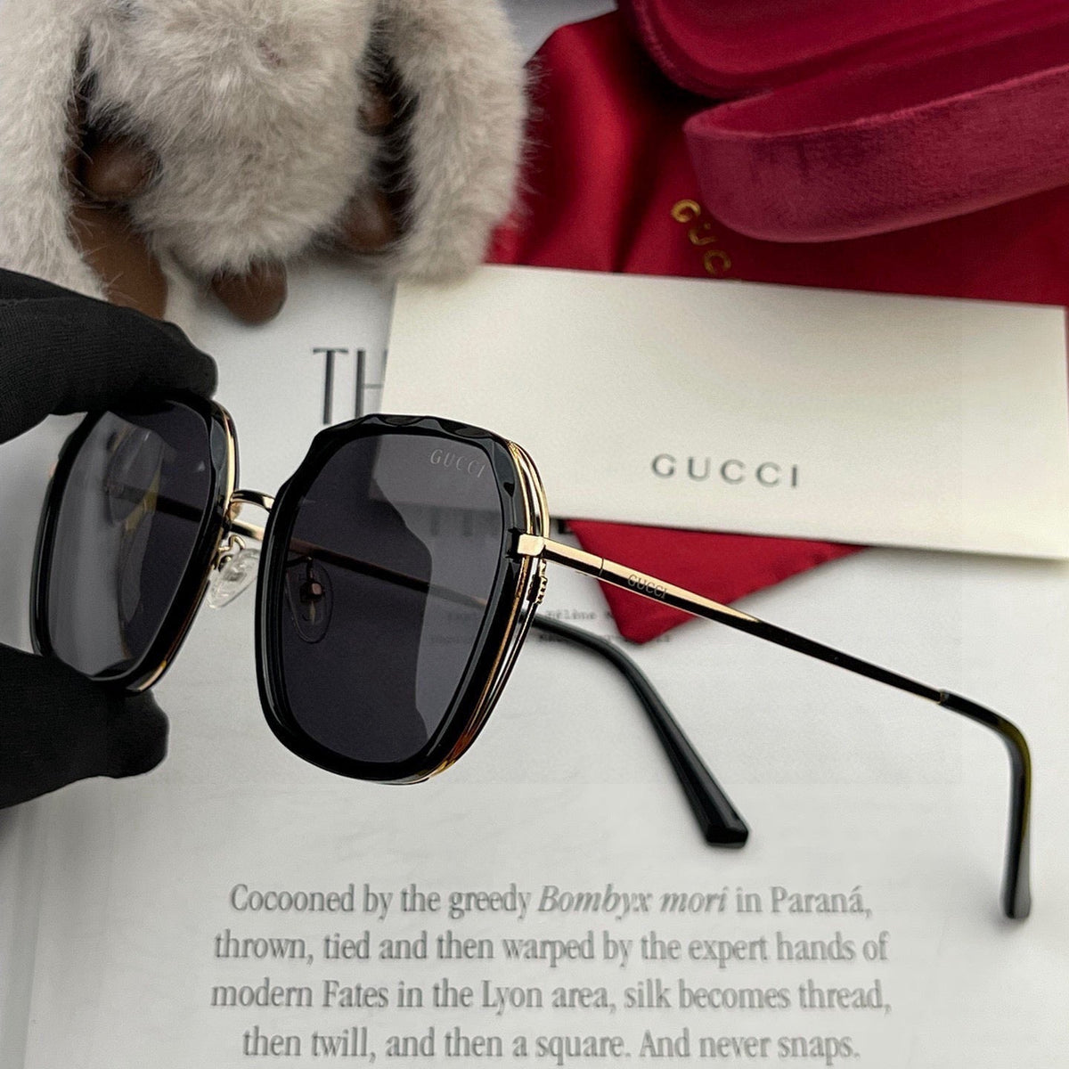 SQUARE FRAME SUNGLASSES G6581 IN ACETATE AND METAL