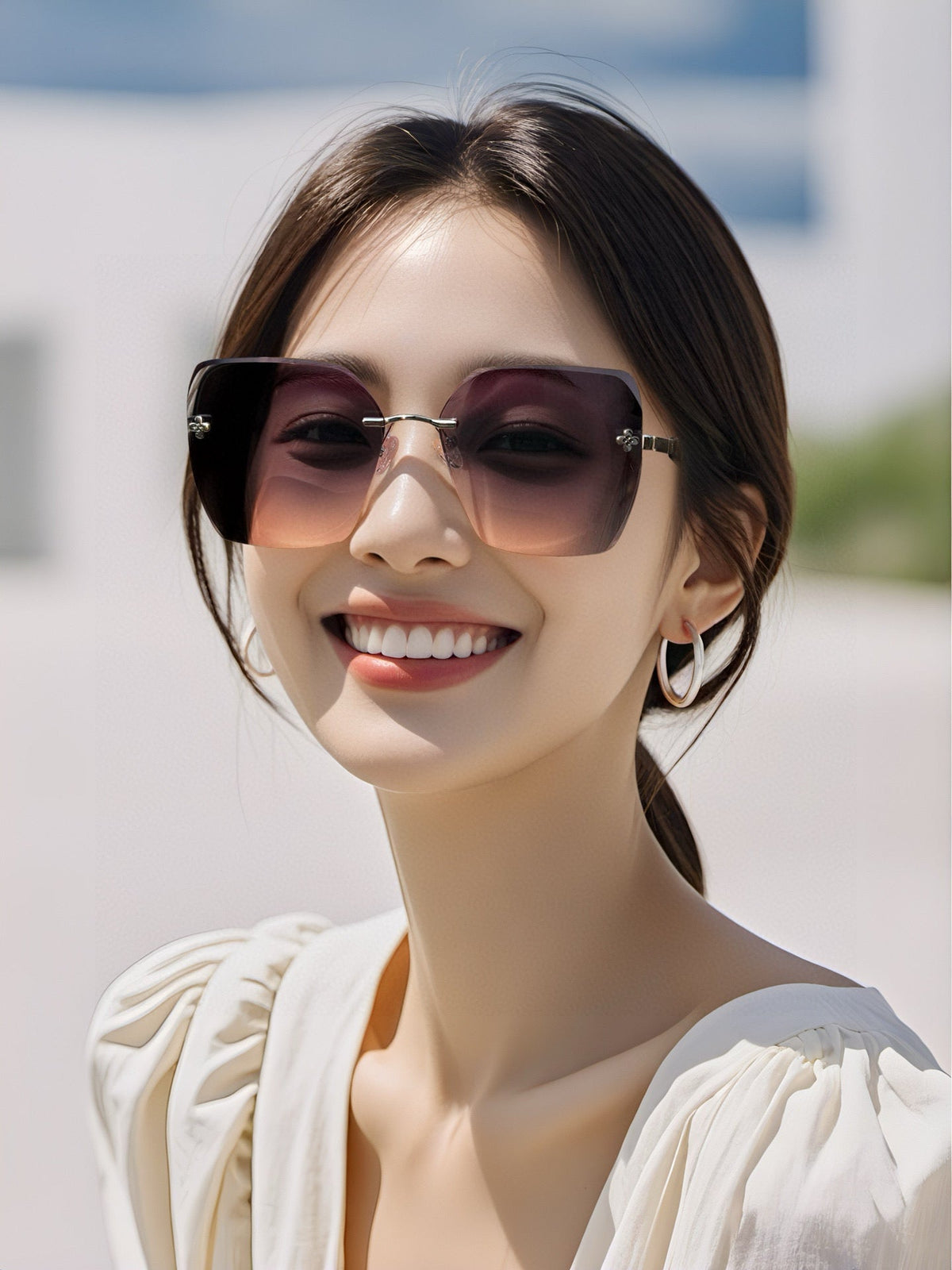 SQUARE SUNGLASSES L8612 IN ACETATE