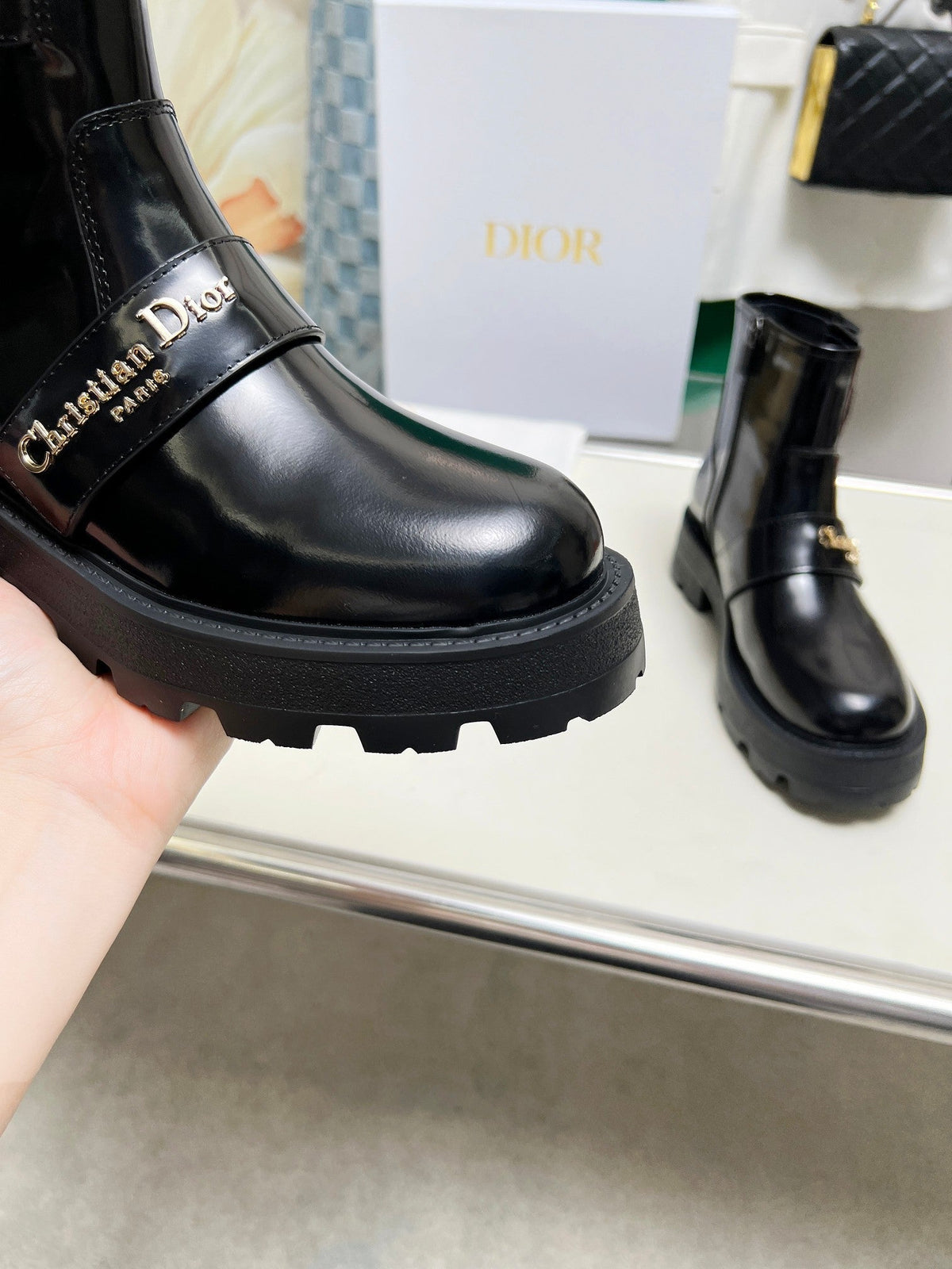 CD D-Quest Ankle Boot Glossy Black Calfskin