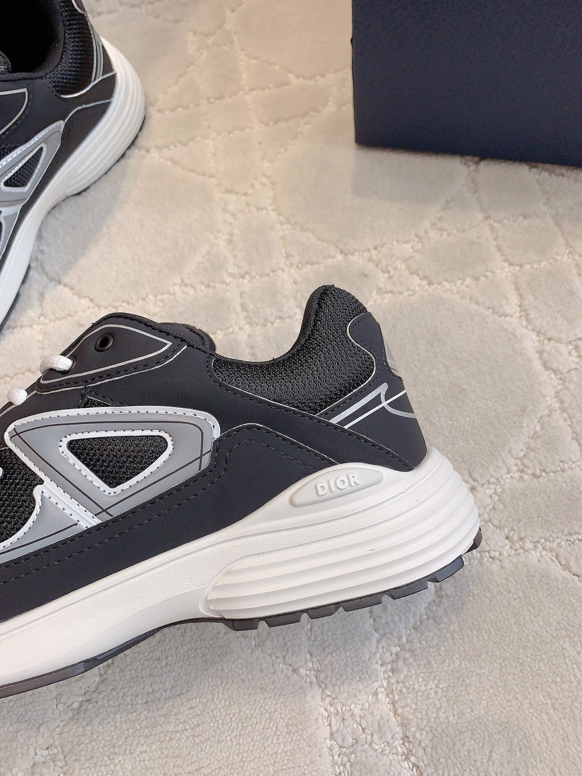 CD B30 Sneaker Grey Black Polyester Mesh Fabric And Calfskin