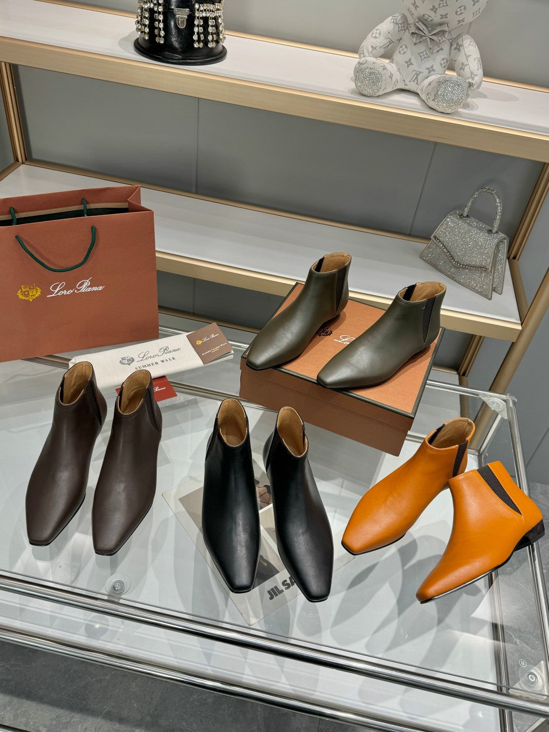 LP Sumire Ankle Boot In Brown Orange Nappa Calfskin 980106