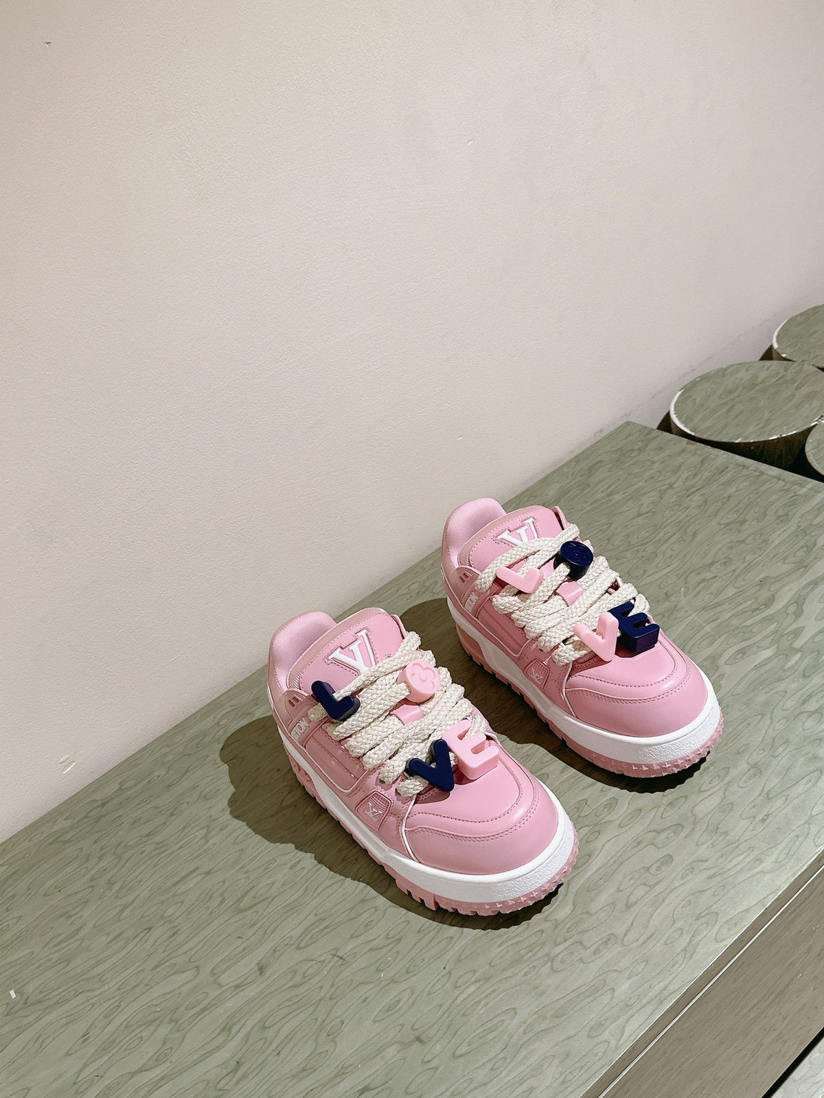 LV Trainer Maxi Sneaker Pink Pastel Lambskin