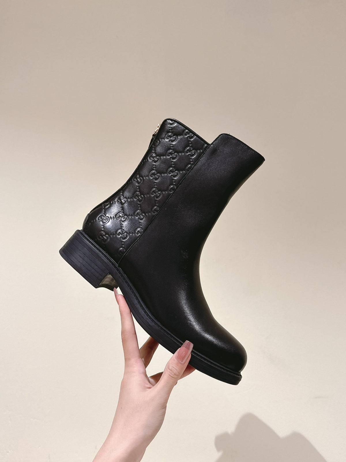 Gucci Riding Ankle Boot Black Sheepskin 484878