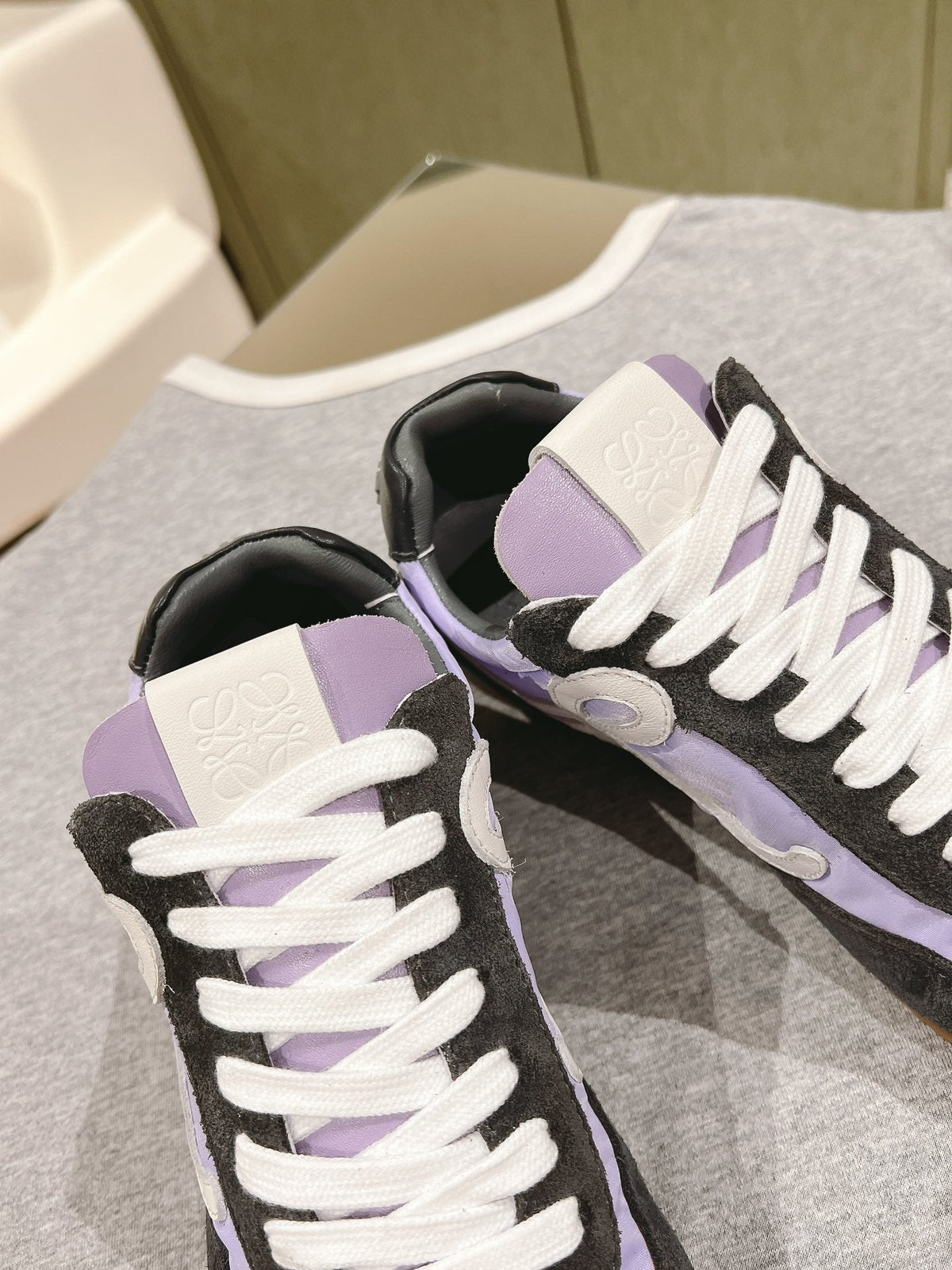 Loewe 2025 Ballet Runner 2.0 Sneaker Black Purple Suede 556039