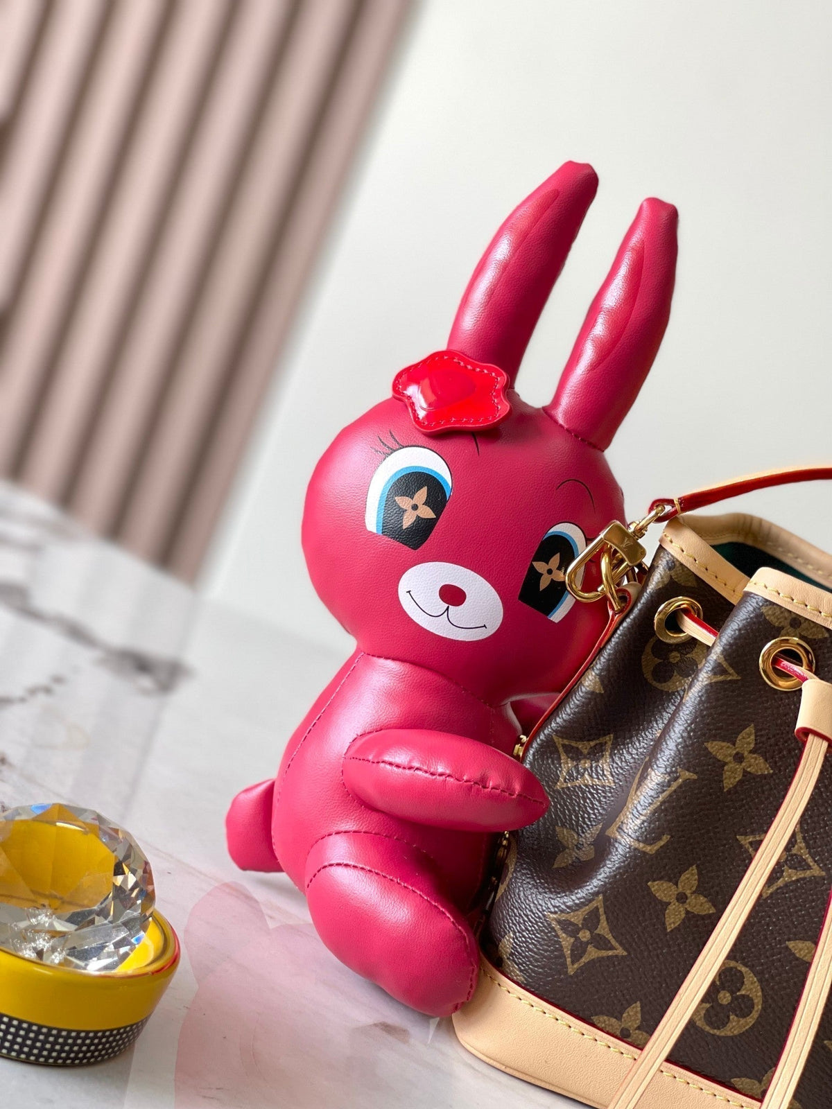 nano noe 13cm rabbit brown monogram canvas