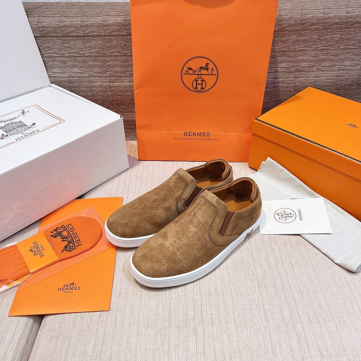 HM Men's 25 Lucky Slip-on Brown Suede 713098