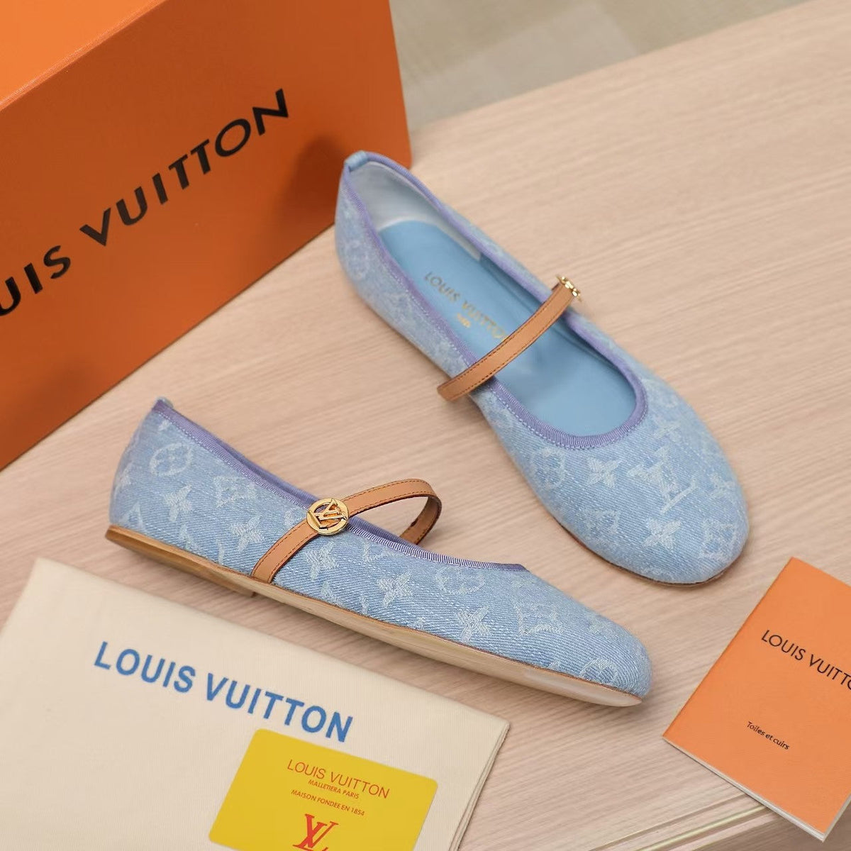 LV 25C Romy Flat Blue Pastel Monogram Denim Fabric 218302