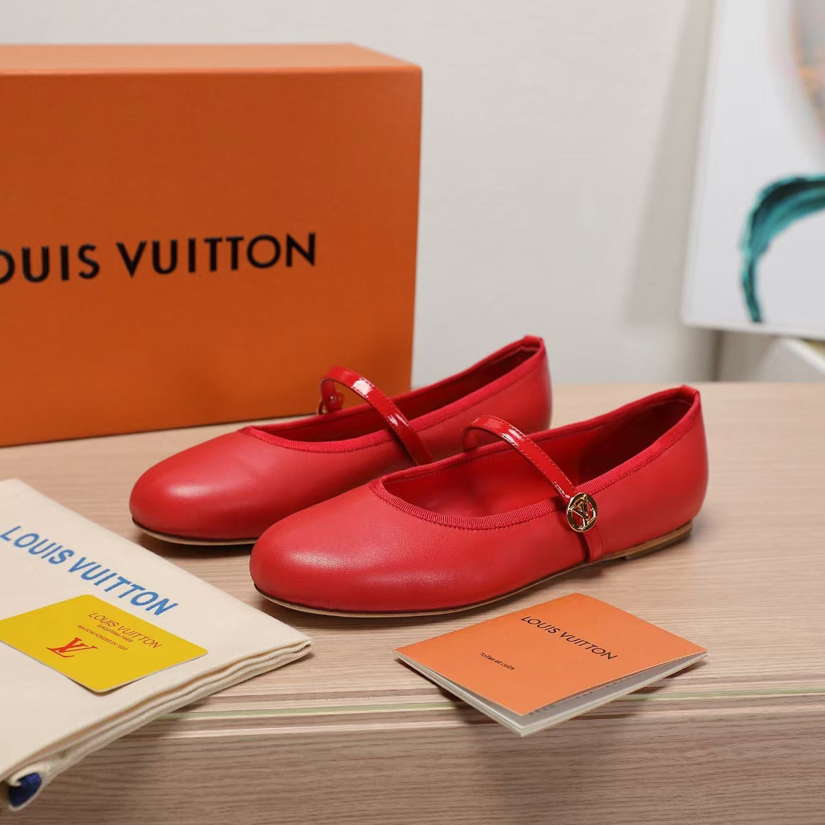LV 25C Romy Flat Red Sheepskin 218301