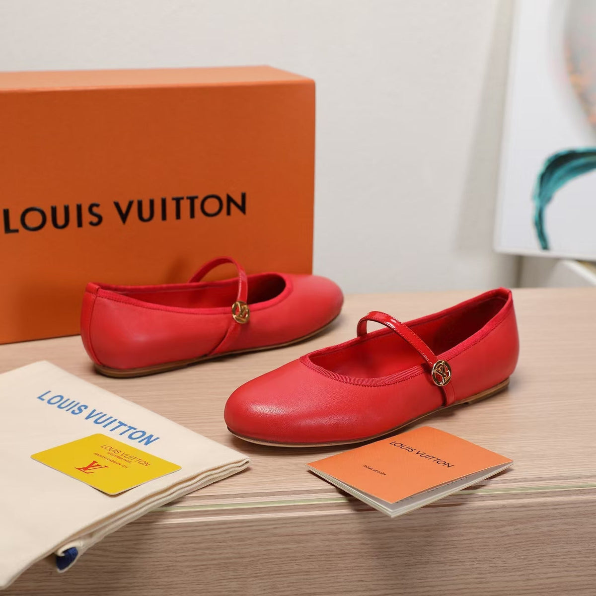 LV 25C Romy Flat Red Sheepskin 218301