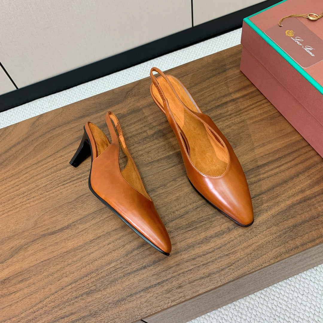 LP Rebecca Slingbacks 50mm In Caramel Cowhide  984366