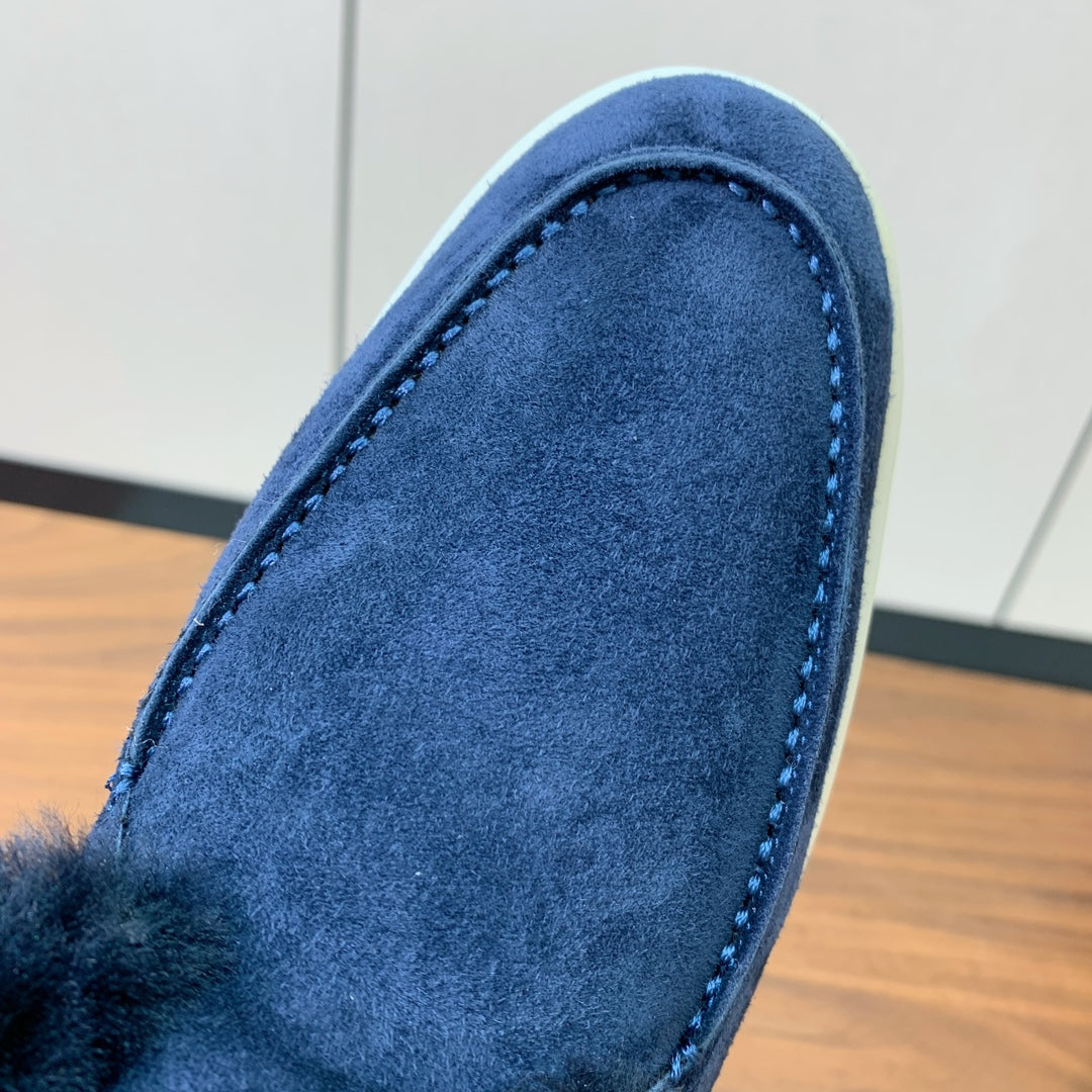 LP Open Walk Ankle Boot In Navy Blue Suede With Wool Fleece Lining  984275