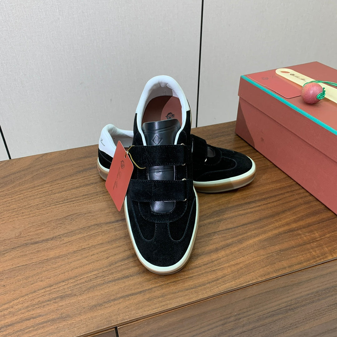 LP 26SS Velcro-strap Sneaker Black Suede Leather 585748