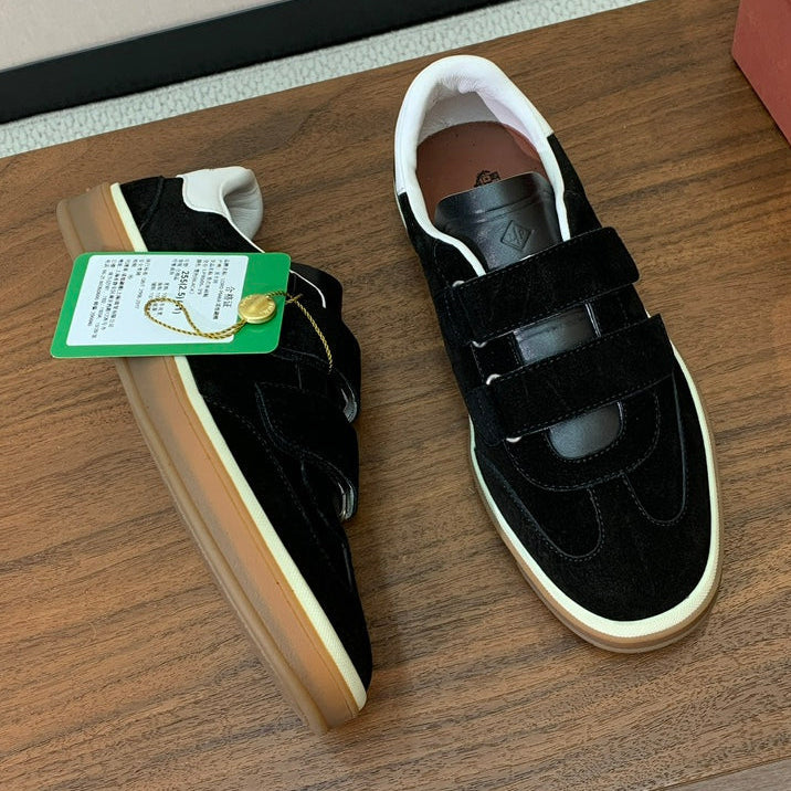LP 26SS Velcro-strap Sneaker Black Suede Leather 585748