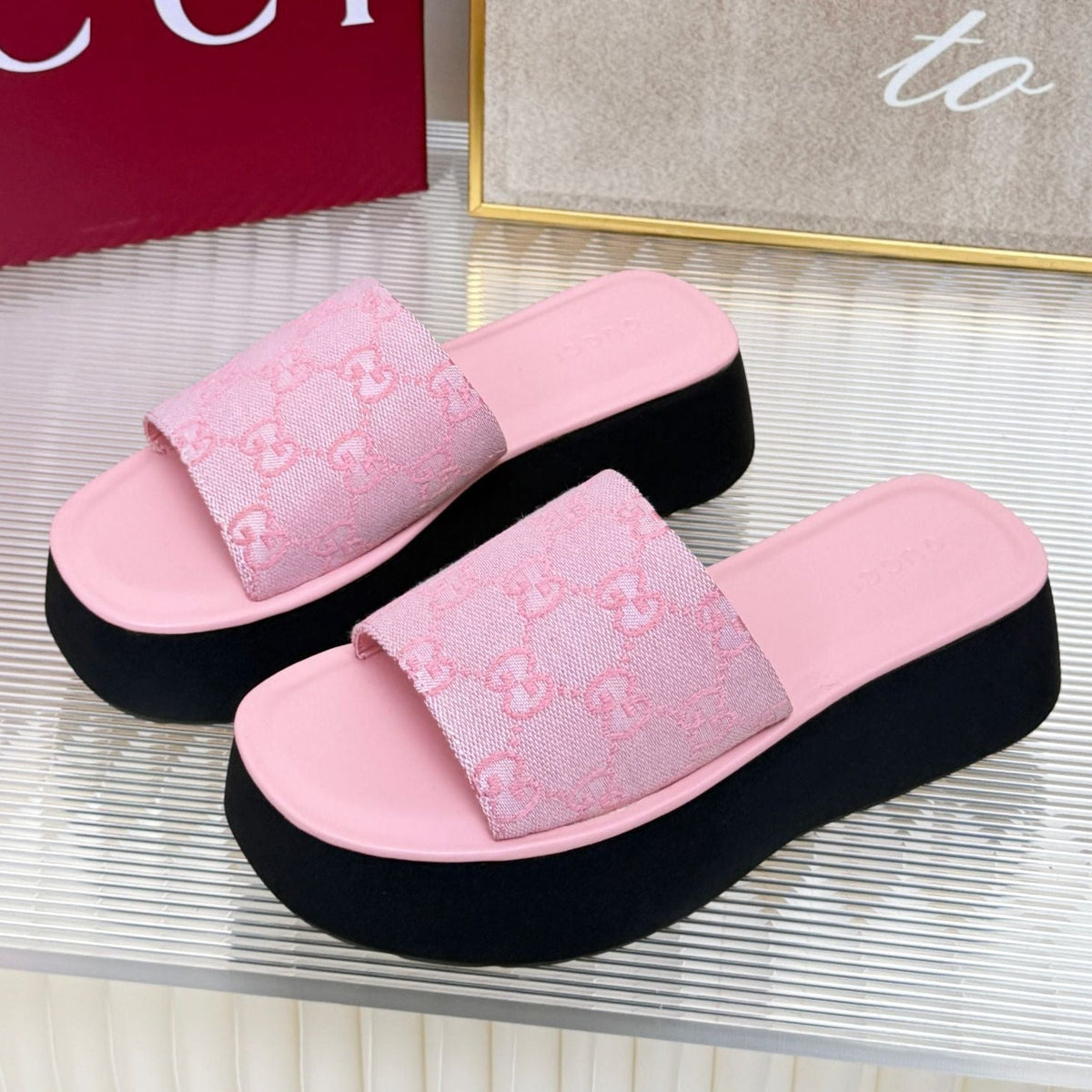 Gucci 2026 Platform Sandals Canvas 987007