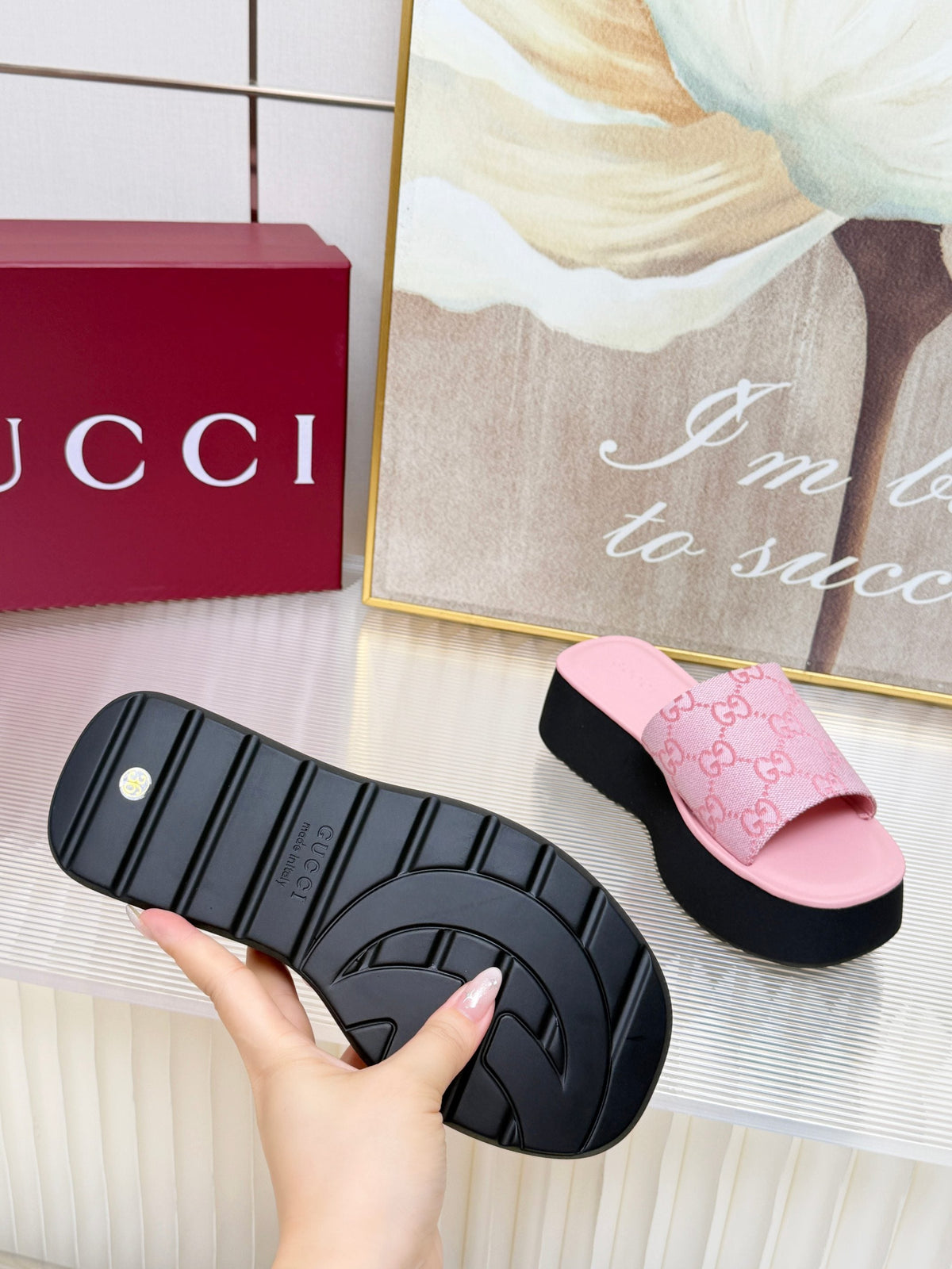 Gucci 2026 Platform Sandals Canvas 987007