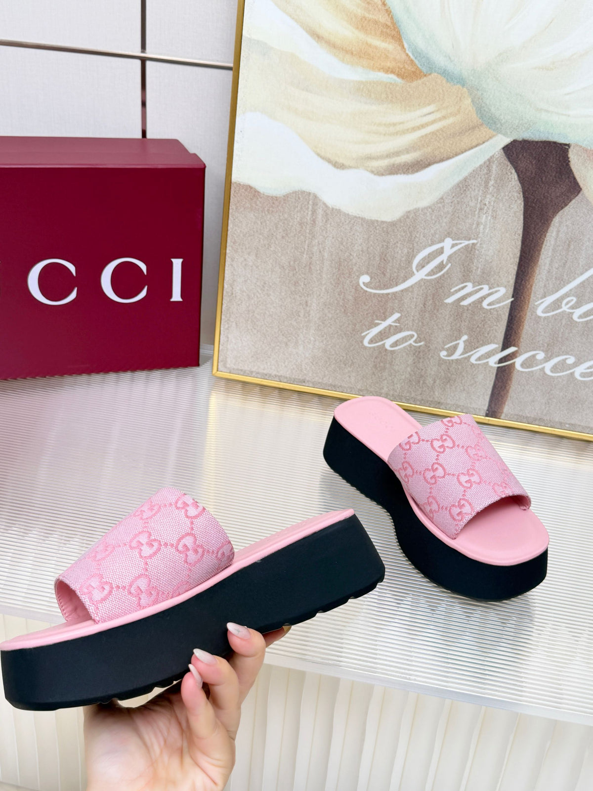 Gucci 2026 Platform Sandals Canvas 987007