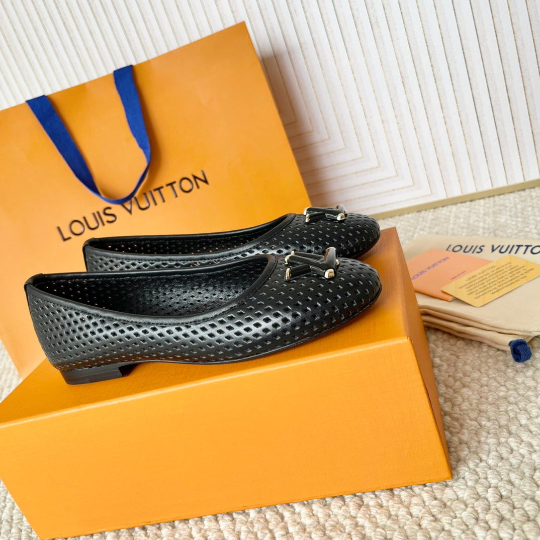 LV Shake Flat Ballerina Black Cowhide