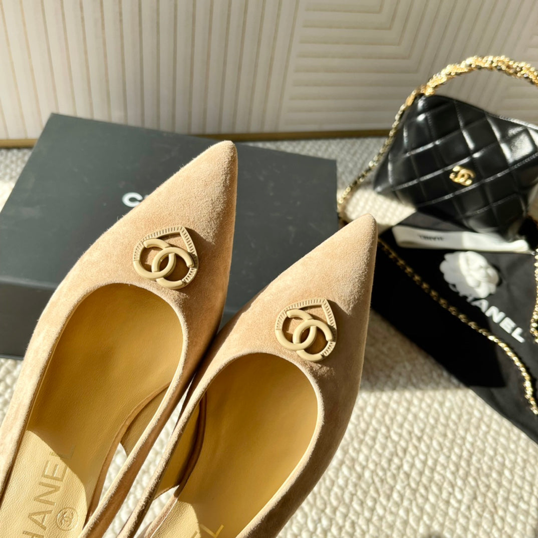 CC Slingback In Beige Suede 151518