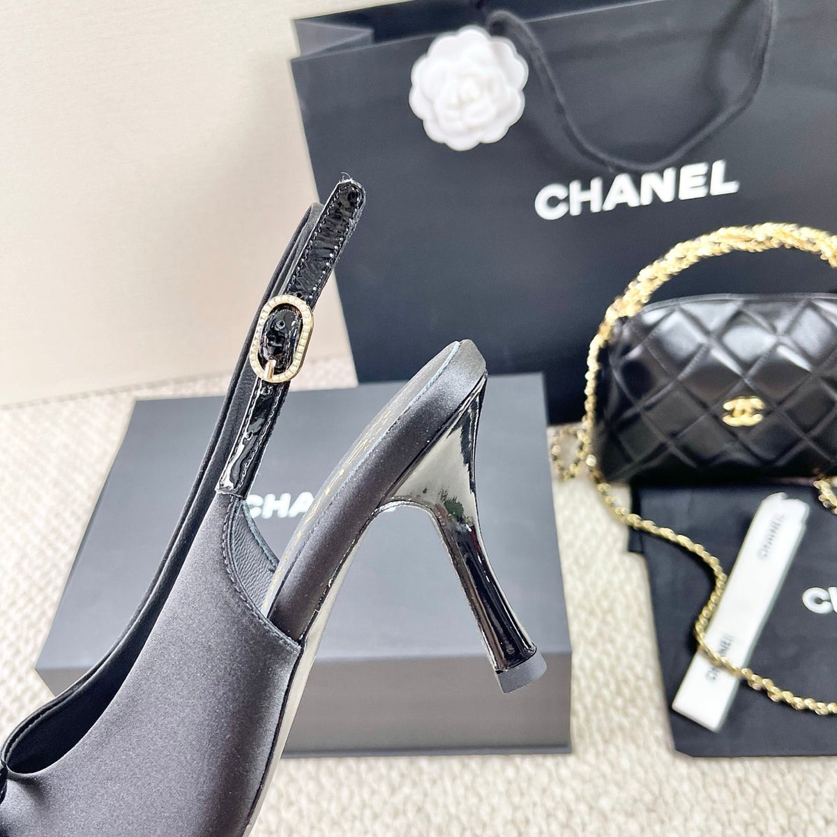CC 25 Slingback Black Silk 330920