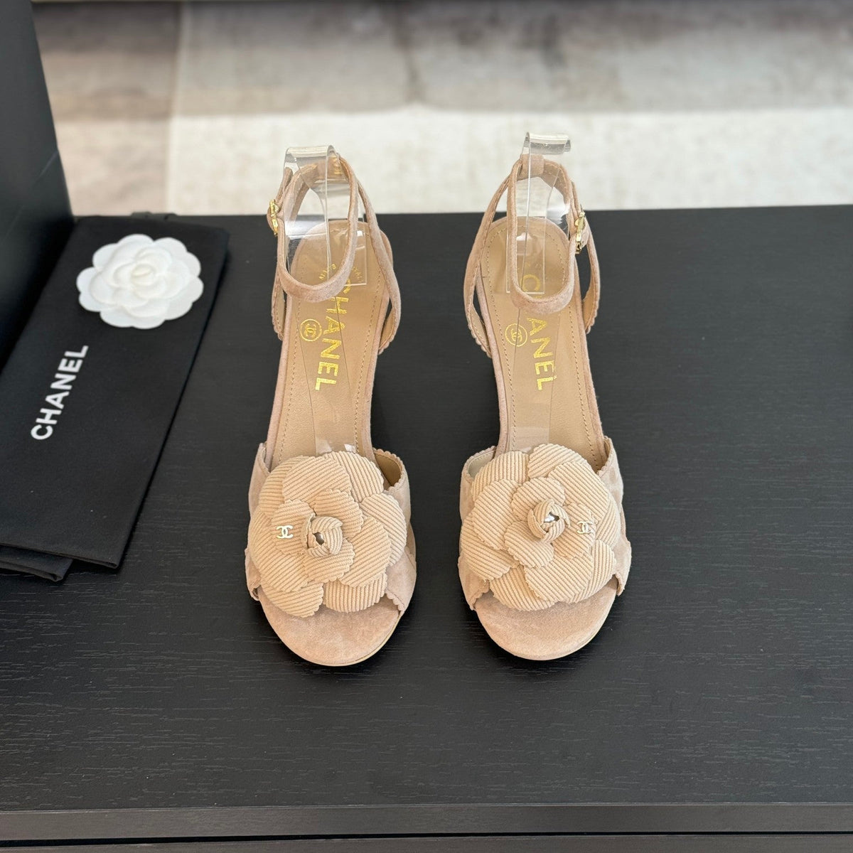 CC Sandals 80mm Beige Suede