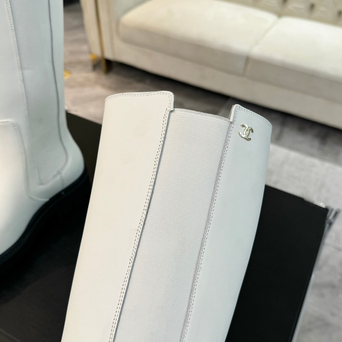 CC Chelsea High Boots White Cowhide