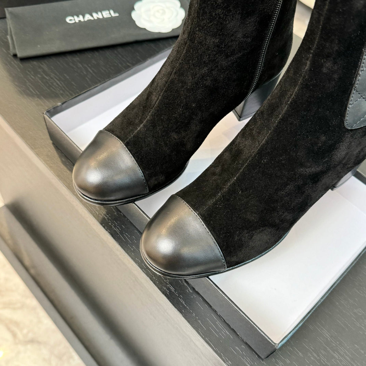 CC Ankle Boots 50mm Black Suede And Lambskin