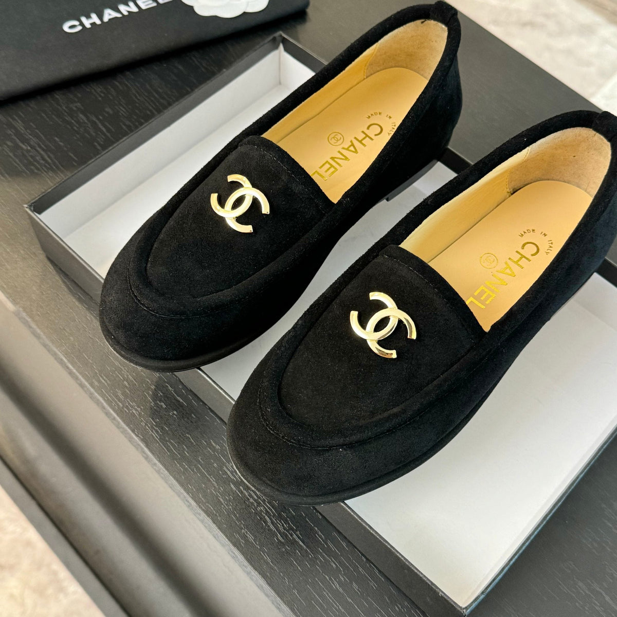 CC Moccasins Black Suede