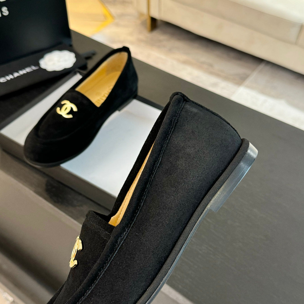 CC Moccasins Black Suede