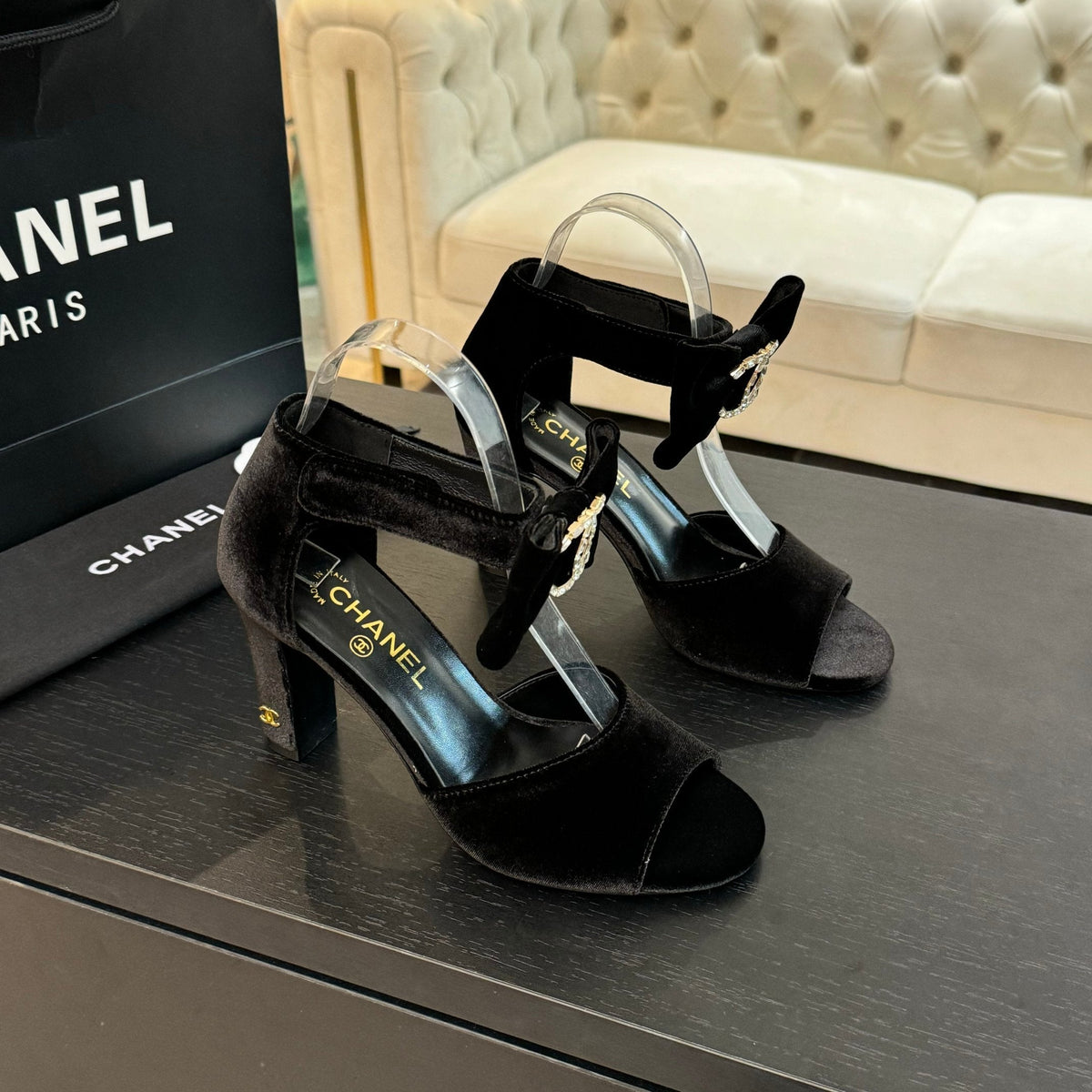 CC Sandals Black Velvet