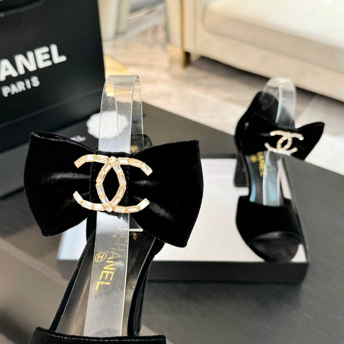CC Sandals Black Velvet