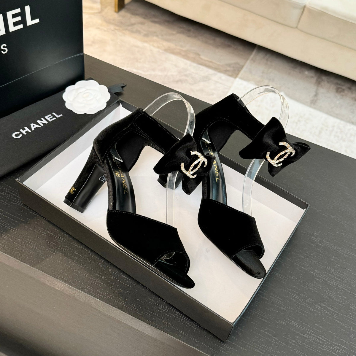 CC Sandals Black Velvet