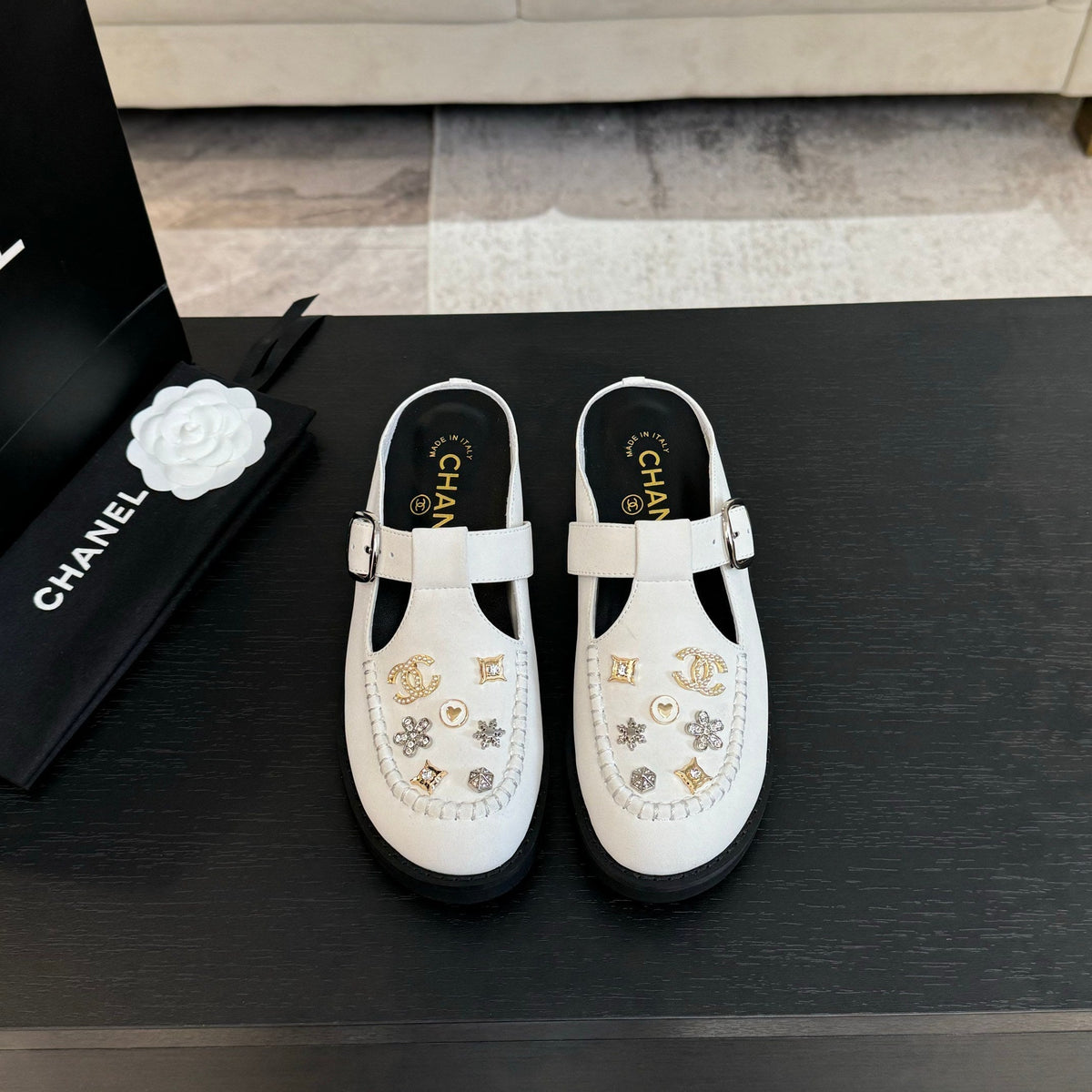 CC 25C Mule Sandal White Imported Cowhide 212943