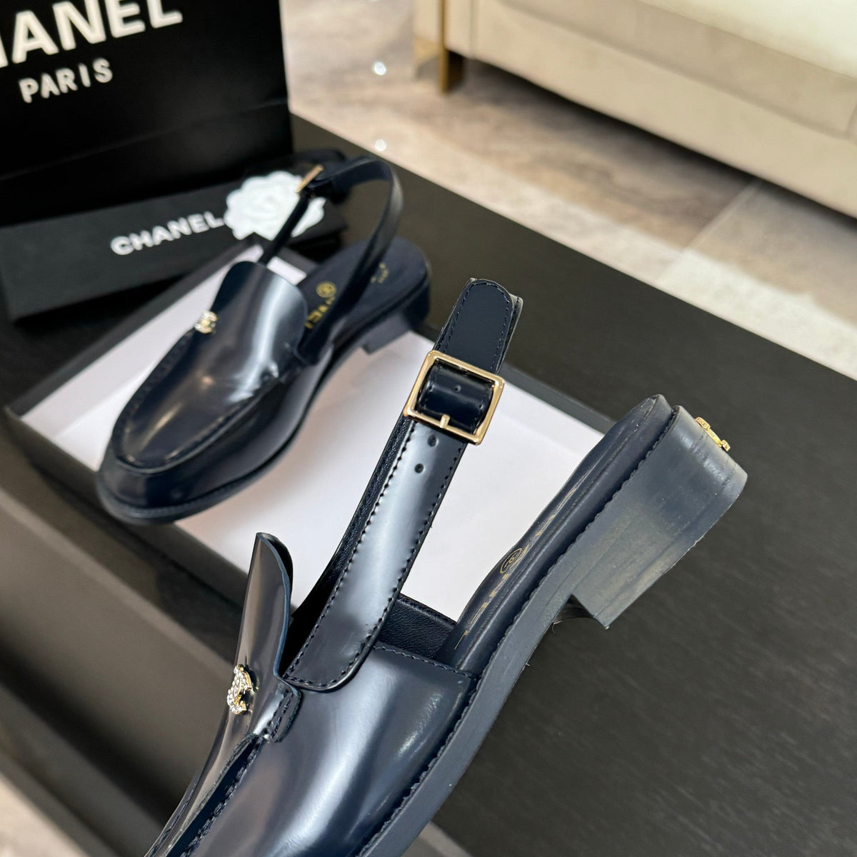 CC 25C Slingback Loafer Dark Blue Patent Leather
