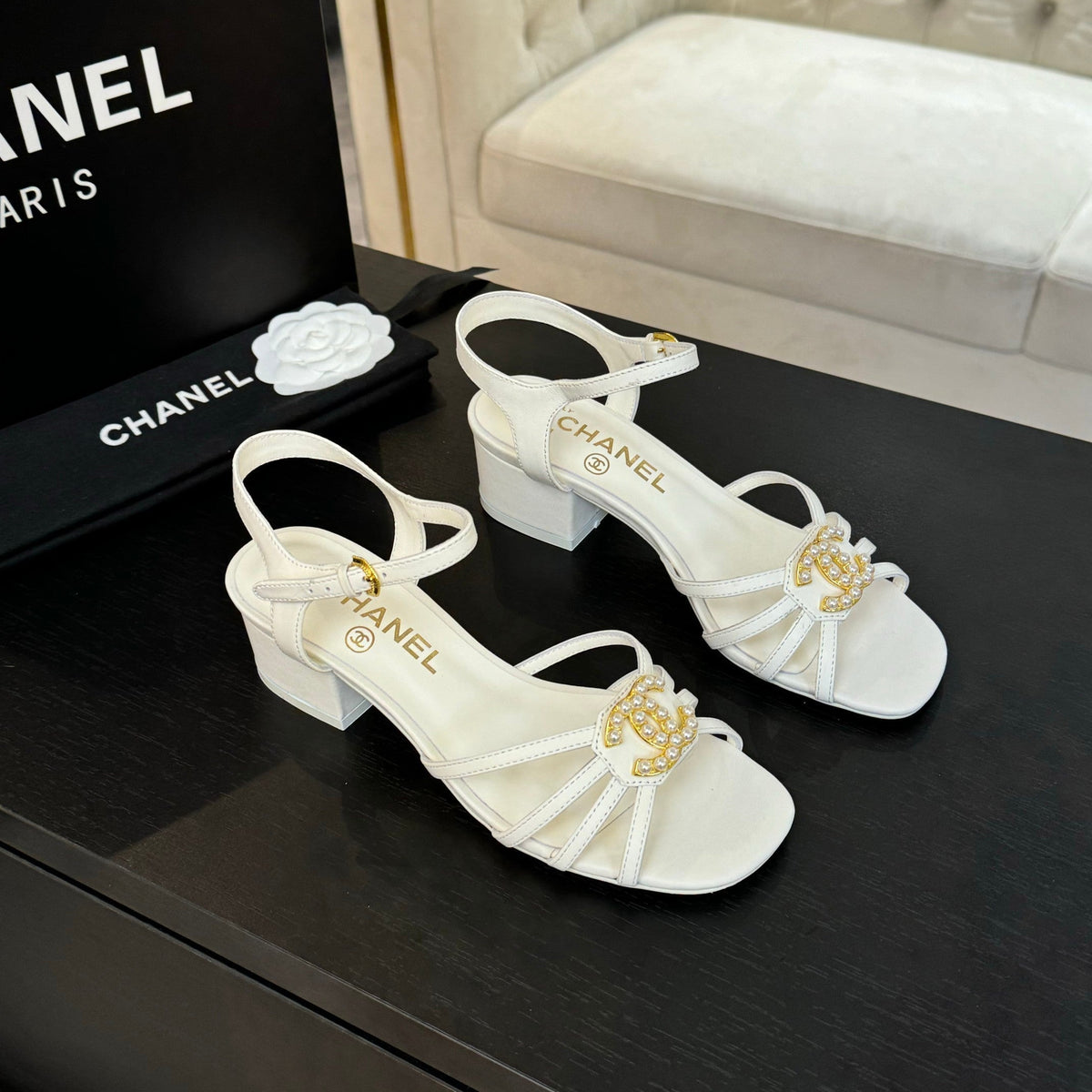 CC 45mm Sandal White Sheepskin 212927