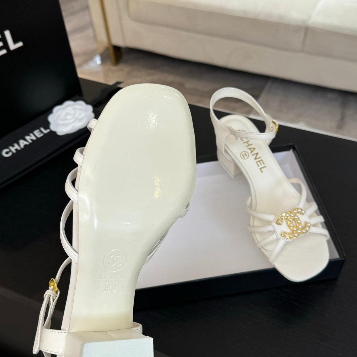 CC 45mm Sandal White Sheepskin 212927