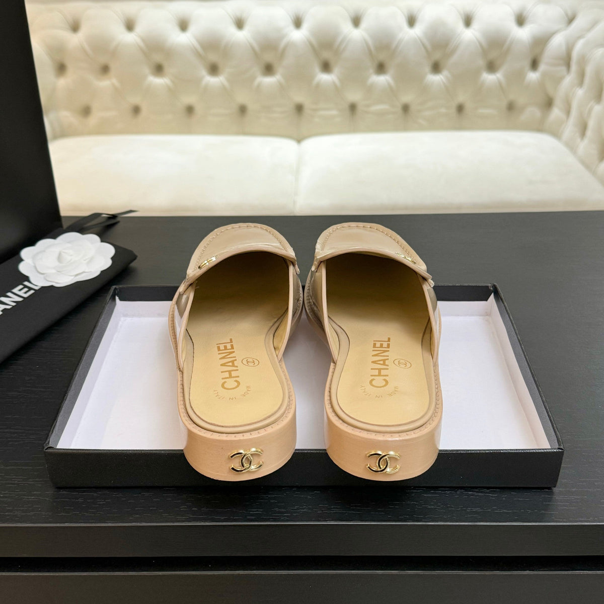 CC 25C Mule Beige Calfskin